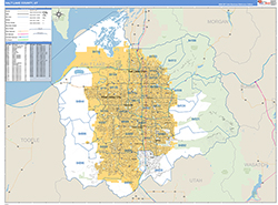 Salt Lake County Wall Map Basic Style 2026